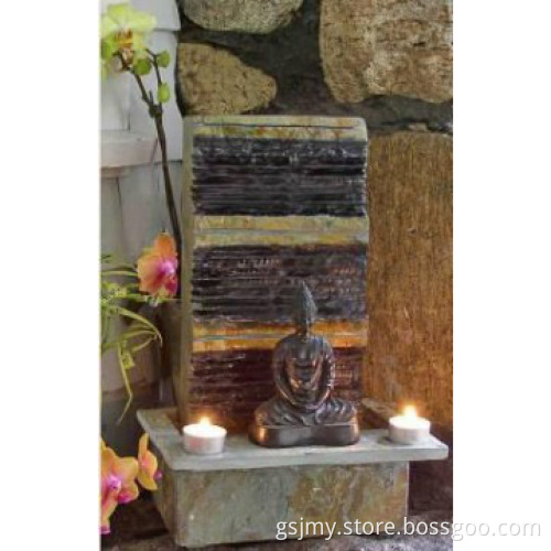 Slate Buddha fountain Indoor Outdoor Fountain Water features